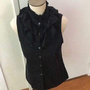 Used - good condition Theory Black Ruffled Blouse